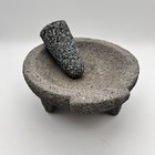 Large 8 5    Old Authentic Mexican Lava Stone Molcajete Mortar   Pestle 3 Legs Exc