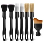 7pcs Car Detailing Brush Kit - Ultra Soft Boars Hair Car Interior 7pcs-a