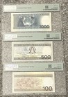 Lithuania 100  500  1000 Litu 1991  1994 Unc  Pmg 64-65 Same Serial Numbers   
