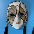 Ceramic Hand Painted Wall Hanging Masks Set Of 2  4 25   