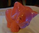 Vintage Pair Pink Elephant Planter Lucky Trunk Up Adorable Ceramic        1950s 