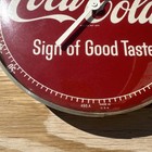 Rare Coca Cola 1950   s Round Metal Advertising Thermometer Sign Of Good Taste