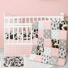 3 Piece Patchwork Western Crib Bedding Set For Boys Girls Cow Cactus Print Ba   