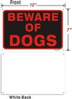 Beware Of Dog Sign  2 Pack  10   x7    0 40 Rust Free Aluminum Metal Reflective Sign