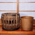 Japanese Wooden Brazier Hibachi Hiire Tabako Bon Steering Wheel Wdb71 Vase 