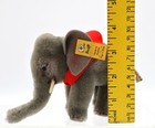 Steiff Elephant 1960s Mohair Plush 4in Rare  austria   Id Button Tag Ex-cond