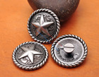 10 Pcs 30mm Antique Nickle Rope Edge Texas Star Diy Leathercraft Saddles Conchos