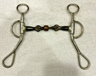 4 5  Professional Equine Sweet Iron Dog Bone Snaffle With Copper Roller 4  Shank