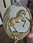 Vtg Mcm Brass Unicorn Wall Hanging Mirror 12  X 8  Replacement Mirror