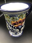 Talavera Mexican Folk Art Pottery Colorful Coffee Mug Hand Painted Textured 3d