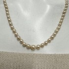 Vintage 14k Gold Graduated Akoya Pearl Necklace Beautiful Luster 19 3 4  Long