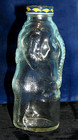 Vintage 7  Lucky Jumbo The Elephant Glass Jar   Coin Bank With Metal Screw Top