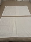 2 White Waffle Shams Pillowcases Cotton Bedding Textured Pair King