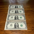  1 Dollar Bill United States Federal Reserve Note Off-center Back  cutting Error