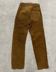 Vintage 1950s 1960s Cowhide Leather Pants 26x30 Talon Zip Handmade Western