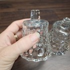 Block Optic Cubist Peg Votive Candle Holders Clear Set Of 2 Homco Fostoria Chip   