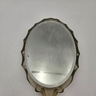 Vintage Polyphytic Hand Mirror Beveled Glass Floral Art Nouveau Vanity Frosted
