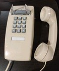 Vintage Gte Wall Phone Touch Tone Corded Beige Untested 207268  