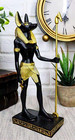 Anubis Statue Holding Staff And Ankh - Egyptian Mythology Decor Figurine