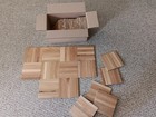40 Pack Parquet Floor Tile 6x6 Inch Oak Natural Tongue Groove Flat Edge 10 Sq Ft
