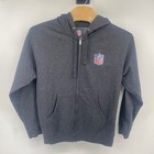 Nfl Full Zip Hoodie Mens Large Gray Shield Logo Fleece Sweatshirt Football Sport