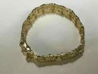 14k Yellow Gold Finish Handmade Adorable Men s Nugget Bracelet 8 5  Inch