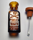 Amber Poison Bottle Dauber Stopper Antique Skull And Crossbones Tinct Iodine K1