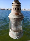 Antique Marine Perkins  perko  Anchor Lantern - Authentic Patina   Fresnel Lens