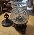 Vintage Glass Apothecary Jar With Decorative Base      Potpourri Display