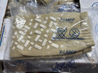 4 Pairs Hospital Non Slip Beige Tan Anti-skid Socks Xl Yoga Double Sided Lattice