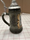 Vintage Small Lidded German Beer Stein Made In Germany- Flags