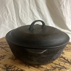 Vintage Cast Iron Chicken Fryer No 8 With Lid Lodge 3 Notch Nice     