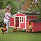 Wooden Chicken Coop Rabbit Hutch Poultry Cage Wooden Hen House W  Nesting Box 42
