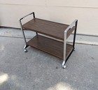 Vintage Mid Century Modern Aluminum Rolling 2-tier Bar Serving Tv Cart K35