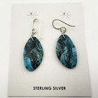 Santo Domingo Pueblo Turquoise Slab Dangle Earrings Native American Jewelry