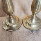 Vintage Pair Solid Brass Candlestick Candle Stick Holder - 8    Tall Round Base