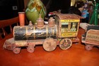 Antique Bliss Litho U s  Grant Wooden Pull Toy Train Engine 85 palace Car tender