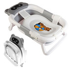 Foldable Baby Bath Tub Collapsible Infant Shower Bathtub With Support Cushion