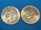 2   ike Silver Dollars  Bicentennial  Eisenhower Type 1 And Type 2