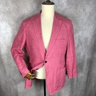 Peter Millar Linen Blazer Men Large Pink Unstructured Sport Coat Preppy Modern