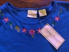 Bobby Brooks Summer Tshirt Embroidered Blue Sz 12 14 Ptp 22  L26 