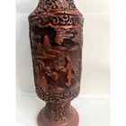 Antique Chinese Red Cinnabar Lacquer 10  Vase  Late Qing Dynasty