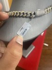 925 Sterling Silver Two Tone Cuban Link Moissanite Iced Out Necklace Box  17380