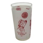 Vintage Unmarked Pennsylvania Dutch Country White Souvenir Tumbler Glass Buggy
