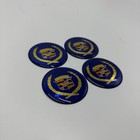 Set Of  4  Vintage  new  Cadillac 2 25  Blue   Gold Wire Wheel Emblems 