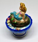 Limoges France Box - Mermaid In A Fountain - Flowers   Seashells   Fish