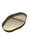 Vtg Mirror Tray Gold Tone Filigree Ornate 14    Vanity Perfume Hollywood Regency
