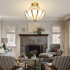 Gold Vintage Ceiling Light  100-240v Glass Ceiling 4-light Pendant Lighting