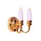 Dollhouse Battery Light Double Candle Wall Sconce 1 12 Scale Miniature