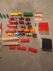 Vtg Brio Wooden Train Set 95pc Lot W  Carouse Bridge Track People Bag Trains
